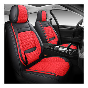 Housses de siège auto universelles en cuir écologique bleu, ensemble complet, durables, sport, luxe, tissu, 90% pour berlines et SUV, 5 places, toutes saisons, couleur café - Product Image 1