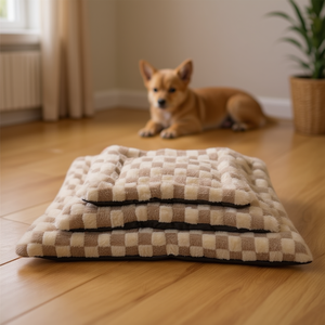 Coussin pour chien en poils de lapin beige, ensemble de lits pour animaux de compagnie de qualité supérieure, offrant confort et style - Product Image 3
