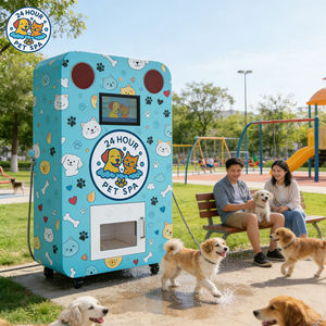 Machine de lavage automatique complète pour animaux de compagnie, directement de l'usine, pour points de <span class=keywords><strong>service</strong></span> communautaire extérieurs, distributeur automatique de bain pour animaux - Product Image 1