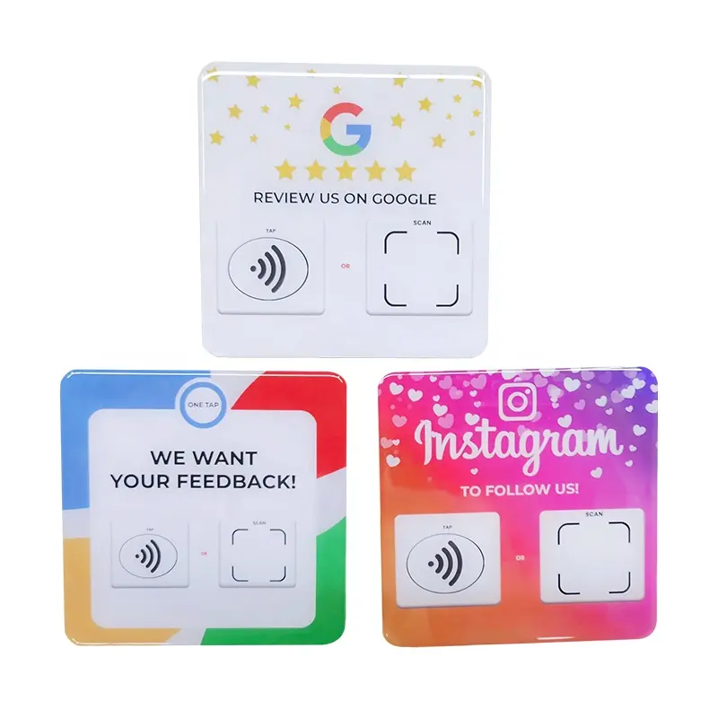 13.56Mhz Waterdichte Epoxy Google Review Nfc Kaart Tag Stickers Nfc Google Review Plaat