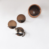 Desain kayu 2024 rumah dinding kucing furnitur tempat tidur untuk furnitur kucing Modern rumah bermain