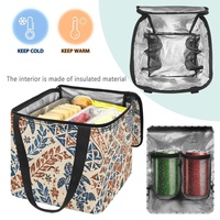 Sac à lunch isotherme personnalisé avec imprimé de poissons, tortues et animaux marins pour transporter les aliments