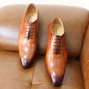 Fall Large-size Breathable Men's Pointed Lace-up Oxford <b>Shoes</b> Wholesale Genuine Leather Custom-made Business Casual <b>Shoes</b> for - Product Image 6