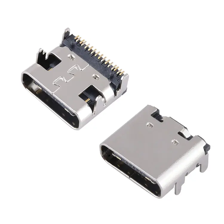 TYPE-C conector Usb hembra de 16 Pines, placa adhesiva sin presionar para carga tipo c, conector tipo c