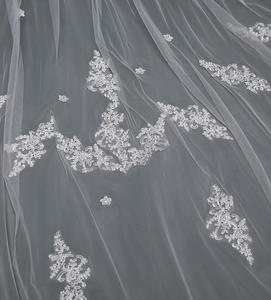 Kerudung Pengantin Renda Panjang 3 Meter Mode Eropa dengan Sisir 2 Lapisan Kerudung Pernikahan Renda - Product Image 4