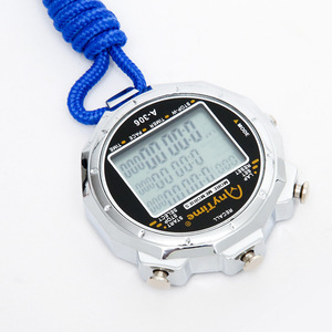 100-Lap 3-Row Metal <strong>Stopwatch</strong> LCD Display Battery Powered 1/100 s Precision <strong>Countdown</strong> Pacer Referee <strong>Timer</strong> for Outdoor Sports - Product Image 3