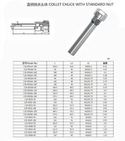 Pinces à ressort ER ER11/ER16/ER20/ER25/ER32/ER40 avec barres d'extension à tige droite 12000 tr/min pour accessoires de machines-outils CNC