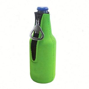 Manchon isotherme portable en néoprène pour bouteille de bière, design personnalisé, manchon durable en néoprène avec ouvre-bouteille - Product Image 4
