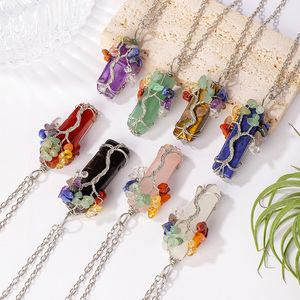Collier Pendentif <span class=keywords><strong>Arbre</strong></span> de Vie en Cristal Naturel Fait Main pour Femme, Bijou Guérison Reiki, Cadeau pour Filles, Vente en Gros - Product Image 5