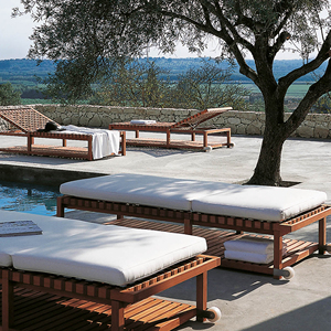 Tumbona de Madera de Teca Natural para Exteriores con Cojín, Tumbonas para Jardín y Piscina - Natali - Product Image 4