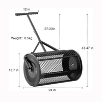 JH-Mech Épandeur de compost avec poignée en forme de T Épandeur de mousse de tourbe facile à assembler pour l'entretien de la pelouse et du jardin