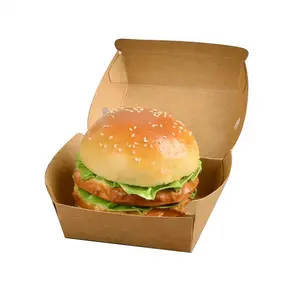 Safe Food Grade Burger Box Carton Box Packaging Food,food & Beverage Packaging Kraft Paper or Coated Paper Hamburger as Image