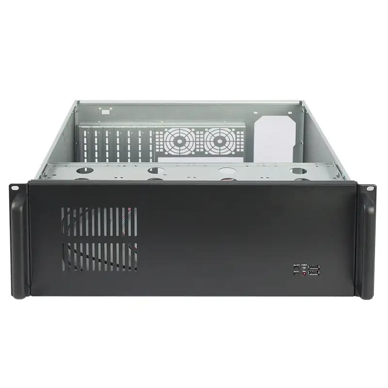 Fabricage 4u Server Case Black Rackmount Chassis Industrie Case Korte Server Case Leverancier