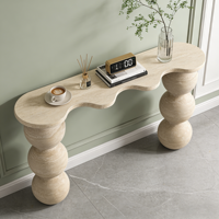 Table console en travertin, écologique et moderne, pour salon, bureau à domicile