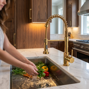 Grifo de la cocina latón plata negro oro flexible pull out cocina bar grifo del fregadero pull down pulverizador - Product Image 3