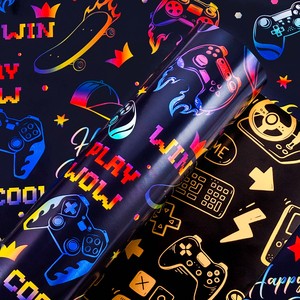 Original blue boy game controller birthday laser double-sided packaging <b>paper</b> - Product Image 1