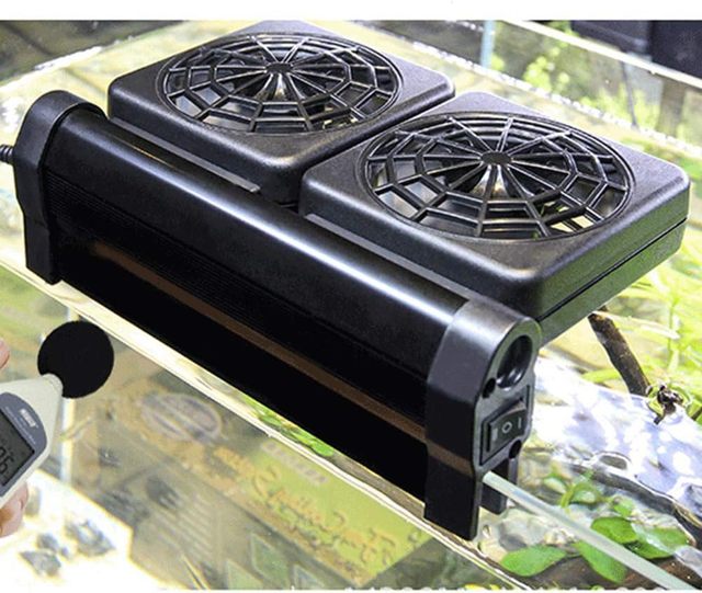 Aquarium Chillers Cooling Fan Adjustable Modern Luxury Aquarium Water Cooling Fan Fish Tank Cold Wind Chiller 2 Level Salt/Fresh