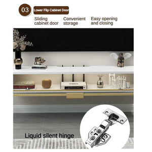 Mesa de <span class=keywords><strong>TV</strong></span> Esquinera de Diseño Simple con Puerta de Vidrio <span class=keywords><strong>para</strong></span> Sala de Estar, Precio de Mayoreo, Soporte de <span class=keywords><strong>TV</strong></span> <span class=keywords><strong>Flotante</strong></span> de Mármol Personalizado, Moderno y Lujoso - Product Image 4