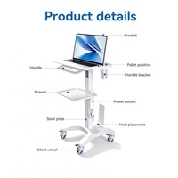 Chariot dentaire médical avec instrument de numérisation pour ordinateur portable, scanner oral, chariot mobile pour clinique hospitalière et soins infirmiers