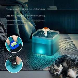 2025 Automatic Pet Water Fountain for Cats and Small Dogs with LED <b>Light</b> 67oz/2.1L Ultra Quiet Cat Drinking Fountain with Filter - Product Image 5