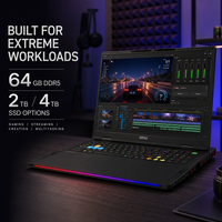 Ordinateur portable de jeu MSI Raider 18 HX AI, processeur Core Ultra 9 285HX, RTX 5090, 24 Go de RAM DDR5, 64 Go de stockage SSD, 4 To de stockage SSD, écran Mini LED de 18 pouces, vente en gros