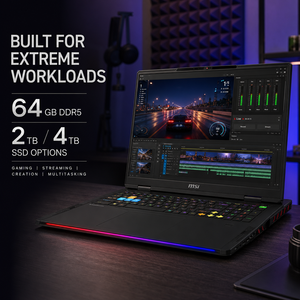 โน้ตบุ๊กเกมมิ่ง MSI Raider 18 HX AI รุ่น Core Ultra 9 285HX RTX 5090 แรม 24GB DDR5 ความจุ 64GB SSD 4TB หน้าจอ 18 นิ้ว Mini LED ขายส่ง - Product Image 3