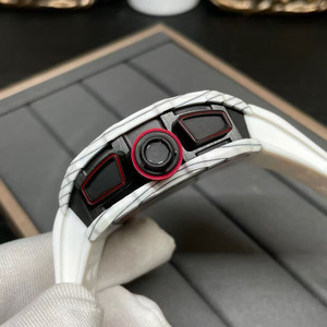 The high-quality and high-end luxury carbon fiber <b>case</b> mechanical <b>watch</b> Tonneau is equipped with a power reserve tachometer - Product Image 4
