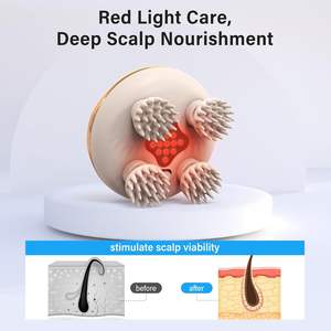 Cepillo eléctrico de masaje para el cuero cabelludo, resistente al agua, terapia de luz roja, diseño resistente al agua para relajación de cabeza y cuerpo completo - Product Image 2