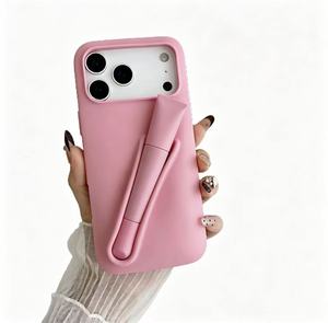 Funda de Silicona Antigolpes para Teléfono con Soporte para Brillo Labial y Anillo Magnético para iPhone 11 12 13 14 15 16 Pro Max - Product Image 4