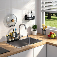 Nouveau support auto-drainant pour éponge de cuisine en acier inoxydable 304 avec poignée en bois, modèle 2026