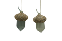 Ornements à thème imitation antique faits à la main, best-sellers, en velours pour gouttes de verre bleues, écorces scintillantes, stock limité