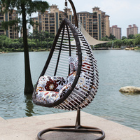 Fauteuil suspendu en rotin de haute qualité pour jardin et terrasse, chaise œuf moderne avec support métallique, canapé en rotin, panier suspendu