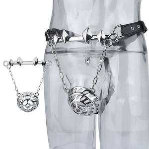 กรงเหล็กทรงกลมแบบ T-Type BDSM ทำจากสเตนเลสสตีลเข็มขัดพรหมจรรย์สำหรับ Sissy Fetish Play - Product Image 1