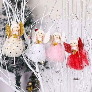 Ornement de Noël en tissu doux, ange fille en peluche fait main, décoration suspendue pour l'arbre de Noël des enfants, idée cadeau de fêtes, faible MOQ - Product Image 2