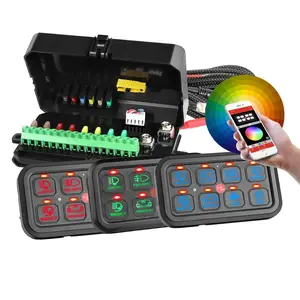 Rgb Backlit App Control Programmable 8 Gangs Waterproof Auxiliary Switch Panel