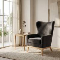 Fauteuil d'appoint de luxe moderne pour salon avec coussin amovible et structure en bois conique pour chambre, appartement, hôtel