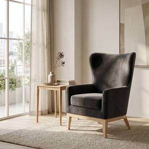 Fauteuil d'appoint de luxe moderne pour salon avec coussin amovible et structure en bois conique pour chambre, appartement, hôtel - Product Image 1