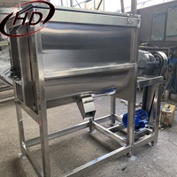 Mélangeur à ruban industriel pour granulés de plastiques PE, PP, PVC et graines de gazon SS304 avec chauffage