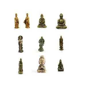 Antieke Ambachten Messing Boeddha Mini Antieke Koperen Kunst Kleine Boeddha Standbeeld Guanyin Kleine Ornamenten