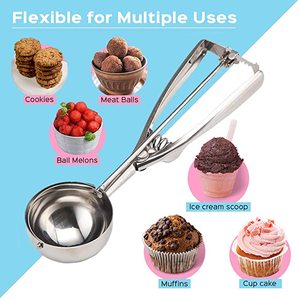 Juego de 3 uds de cuchara para helado de acero inoxidable, respetuoso con el medio ambiente, molde para galletas de Metal y aluminio para hornear helados - Product Image 3