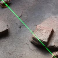 ISmartlaser ISET-GLxxx Pointeur laser vert à faible puissance rechargeable par micro USB 3,7 V, corps en aluminium, portée de 300 m, longueur d'onde de 520 nm
