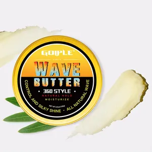 Private Label Moisture Wave Pomade 360 with Shea Butter for Control Curls Grease Black Men Sport Style Strong Hold Hair Cream