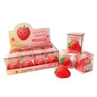 Jouet Squishy Fraise Mignon à Presser, Jouet Anti-Stress en Forme de Fruit, en TPR Souple Non Toxique, Unisexe, pour Enfants