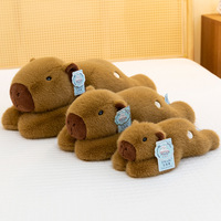 Coussin en peluche Capybara couché Kawaii, jouet en peluche doux pour enfants, poupée mignonne et moelleuse pour le lit des enfants, cadeau d'anniversaire