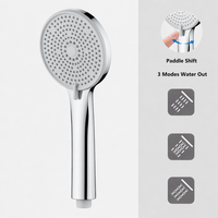 Pommeau de Douche Mural Multifonctionnel ABS Moderne à Cinq Fonctions, Haute Pression, Effet Pluie, avec Buse en Silicone Chromée