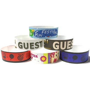 2023 Festival <span class=keywords><strong>Tyvek</strong></span> pulseras <span class=keywords><strong>1</strong></span> pulgada negro Hotel boda invitado pulsera papel pulseras personalizadas - Product Image 3