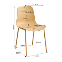 Chaise de salle à manger en plastique durable, design contemporain, écologique, apparence élégante, empilable, pour la maison, l'hôtel, l'extérieur