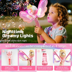 Regali di natale giocattoli estivi per bambini automatico illuminano la bacchetta a bolle <span class=keywords><strong>con</strong></span> le ali macchine a bolle per il partito - Product Image 4