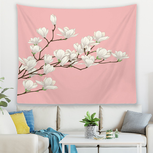 Aquarelle Fleur <span class=keywords><strong>Vintage</strong></span> Oiseau <span class=keywords><strong>Bleu</strong></span> Rose Transparent Fleurs Imprimé 3D Polyester <span class=keywords><strong>Tapisserie</strong></span> - Product Image 3