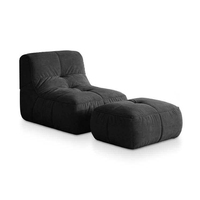 Ensemble de fauteuils de relaxation contemporains en tissu avec repose-pieds, mousse haute densité, confortables pour appartement, salon, hôtel, modulables